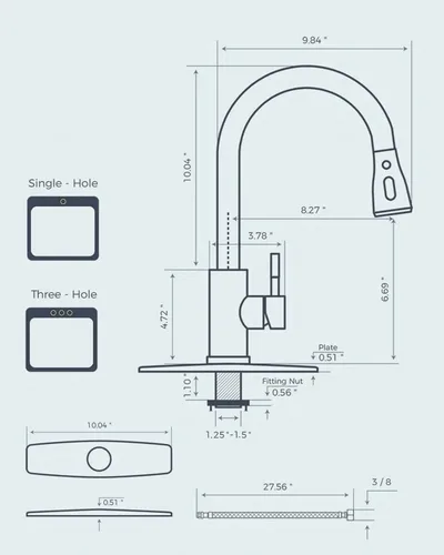 Vista 6 de FORIOUS - Llave de fregadero de acero inoxidable para cocina