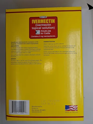 Vista 6 de Durvet Ivermectina Verter para Bovinos 33.8 fl oz