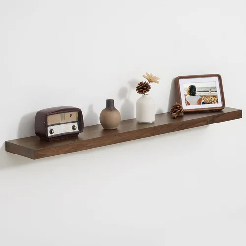 Vista 17 de Axeman 20 inch Solid Black Walnut Floating Shelves for Wall, 6.7" Deep Real Wood Shelves for Home Decor, Wall Mounted Heavy Duty Bracket Shelf