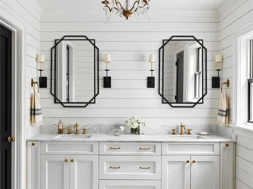 Vista 9 de Decorative Wall Mirror, Accent Bathroom Mirror Vanity Mirror for Modern Living Room, Entryway Bedroom