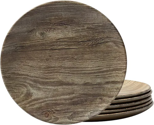 Vista 8 de TP Platos de cena de melamina de 8.5", juego de 6 platos, platos de servir irrompibles para interior y exterior, servicio para 6, color blanco