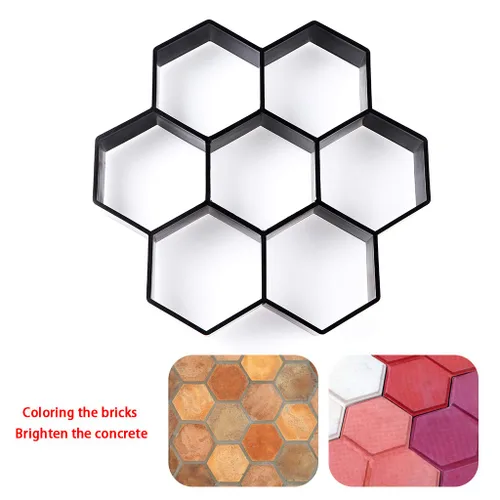 Vista 5 de Skelang Molde Hexagonal para Pavimento, 11.4"×11"×1.7" Fabricante de Senderos Reutilizable, Molde de Pavimento de Concreto y Cemento para Sendero